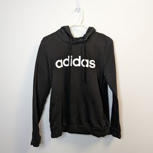ADIDAS Women Medium Essentials Linear Pullover Hoodie in Black